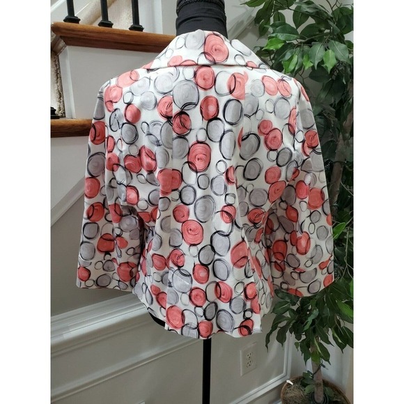 Andre Oliver Women's Multicolor Cotton Long Sleeve Three Buttons Jacket Size 12 - Picture 7 of 12